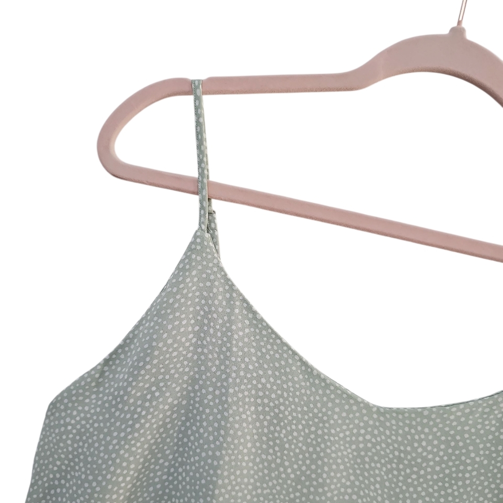 New Anthropologie Polka Dot Cami Top Size M Green Animal Print Romantic Feminine - Picture 2 of 3